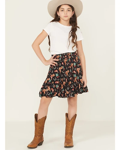 Panhandle Girls' Western Printed Skirt