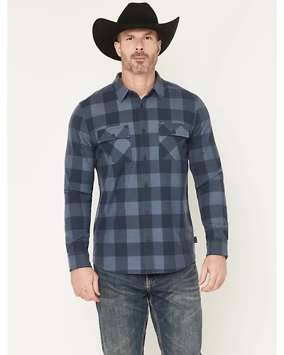 Brothers and Sons Men's Kent Plaid Print Long Sleeve Button-Down Stretch Western Shirt