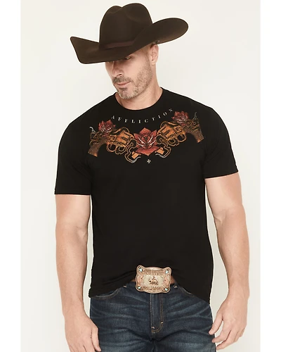 Affliction Men's Viva La Raza Rhinestone Short Sleeve Graphic T-Shirt