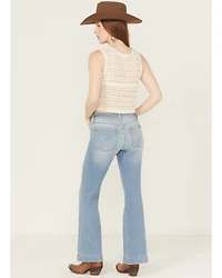 7 For All Mankind Women's Boot Barn Exclusive Light Wash Mid Rise Dojo Trouser Stretch Denim Jeans