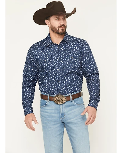 Cody James Men's Tidal Wave Micro Floral Print Long Sleeve Snap Western Shirt