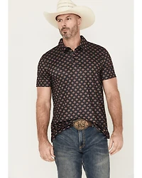Rock & Roll Denim Men's Southwestern Geo Print Short Sleeve Button-Down Polo