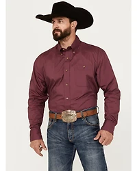 George Strait by Wrangler Men's Solid Long Sleeve Button-Down Western Shirt - Tall
