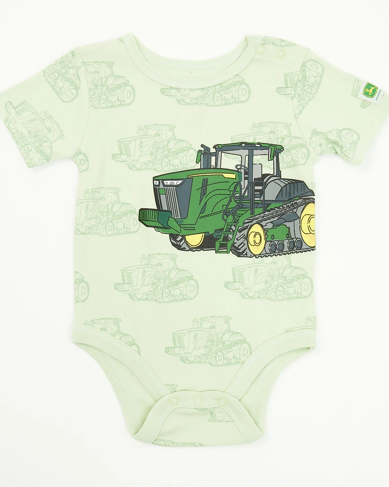 John Deere Infant Boys' Double Duty Tractor Short Sleeve Onesie