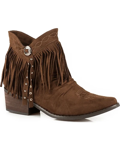 Roper Women's Fringe Suede Western Booties
