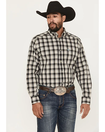 Ariat Men's Garrett Plaid Print Long Sleeve Button-Down Western Shirt
