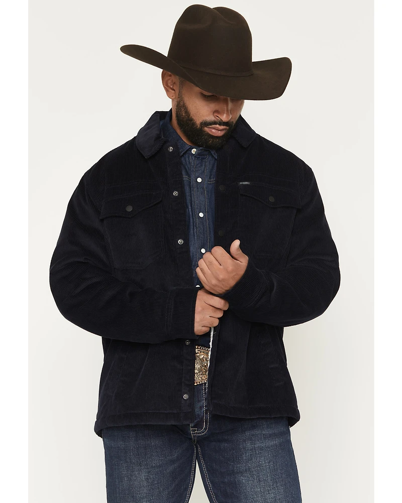 Rock & Roll Denim Men's Solid Sherpa Lined Corduroy Shirt Jacket