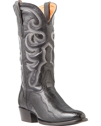 El Dorado Men's Handmade Ostrich Leg Western Boots - Round Toe