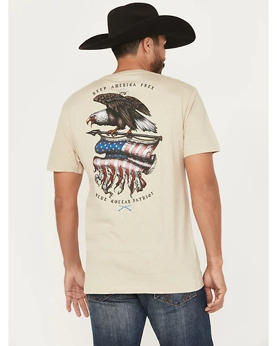 Howitzer Men's Blue Collar Eagle Short Sleeve Graphic T-Shirt