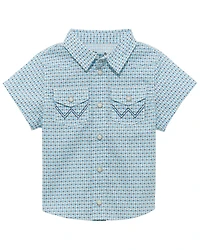 Wrangler Toddler Boys' Geo Print Short Sleeve Snap Western Shirt