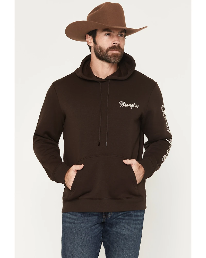 Wrangler Men's Rope Sleeve Logo Hooded Sweatshirt