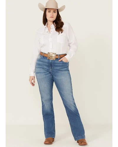 Ariat Women's Claire Medium Wash High Rise Slim Trouser Stretch Denim Jeans - Plus