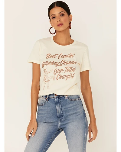 Southern Sierra Women's Boot Scootin Whiskey Shootin Graphic Short Sleeve Tee
