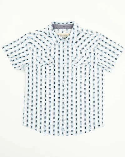 Cody James Toddler Boys' Outlaw Pass Striped Print Short Sleeve Snap Western Shirt