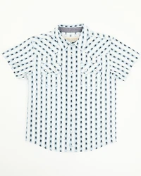 Cody James Toddler Boys' Outlaw Pass Striped Print Short Sleeve Snap Western Shirt