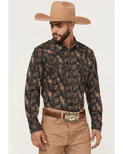 Cody James Men's Desert Dapper Paisley Print Long Sleeve Snap Western Shirt