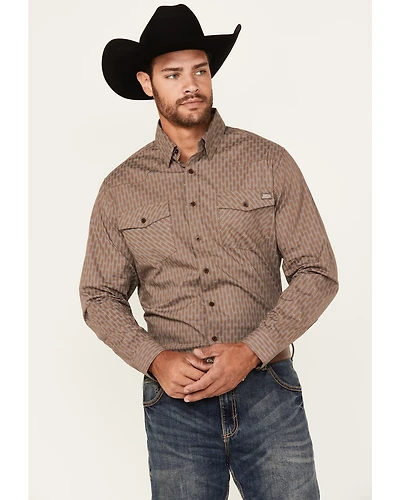 Justin Men's Boot Barn Exclusive Geo Striped Print Long Sleeve Button-Down Stretch Western Shirt