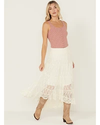 Wild Moss Women's Lace High-Low Skirt