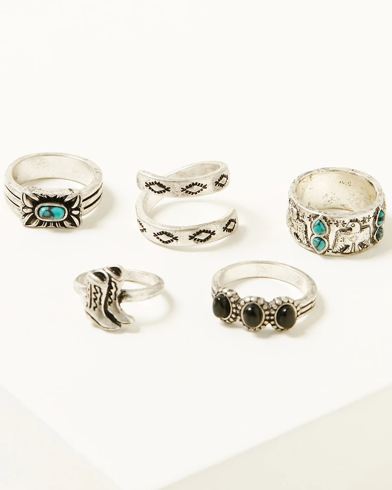 Idyllwind Women's Anita Thunderbird Ring Set - 5 Piece