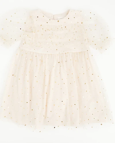 Yura Toddler Girls' Star Tulle Short Sleeve Dress