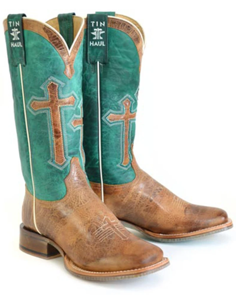 Tin Haul Women's Crucifix Western Boots - Broad Square Toe