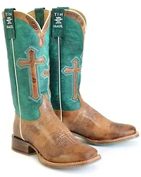 Tin Haul Women's Crucifix Western Boots - Broad Square Toe