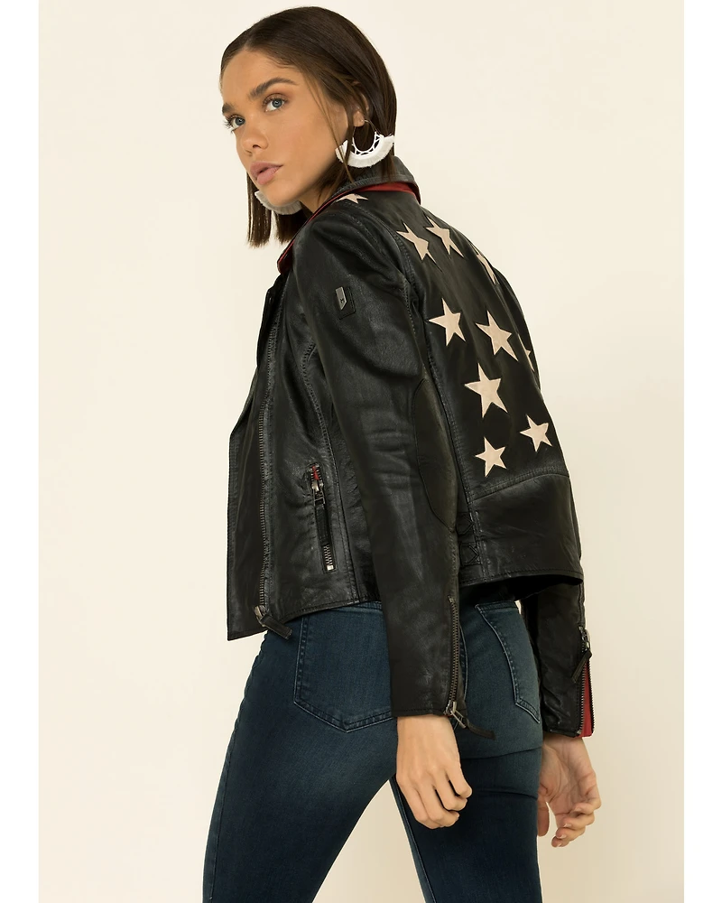 Mauritius Leather Women's Christy Scatter Star Jacket