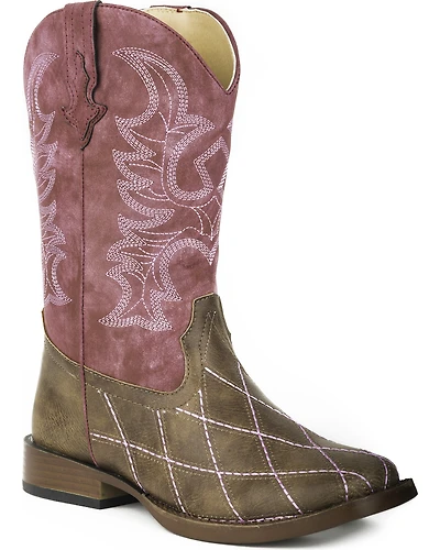 Roper Little Girls' Cross Cut Western Boots - Square Toe