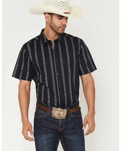 Cody James Men's Colorado Ridge Striped Short Sleeve Button-Down Stretch Western Shirt