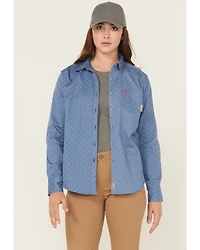 Ariat Women's FR Brooke Geo Print Long Sleeve Button-Down Work Shirt