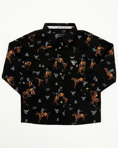 Cowboy Hardware Toddler Boys' Bronc Long Sleeve Snap Stretch Western Shirt