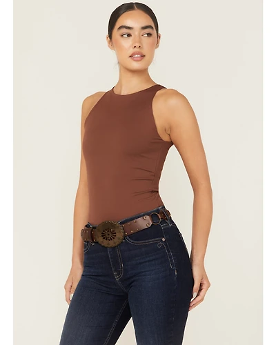 Shyanne Women's Leather Concho Belt with Rings