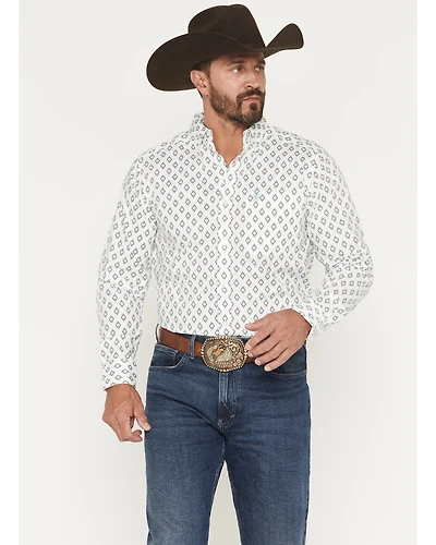 Ariat Men's Bass Geo Print Long Sleeve Button-Down Western Shirt