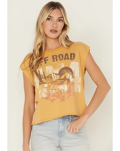 Cleo + Wolf Women's Drop Shoulder Graphic Tank Top