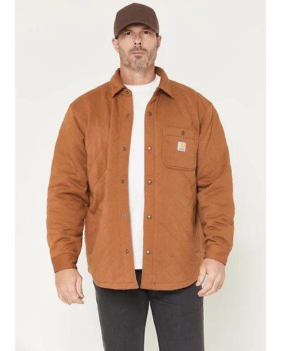 Carhartt Men's Rain Defender® Loose Fit Heavyweight Quilted Snap Front Shirt Jacket