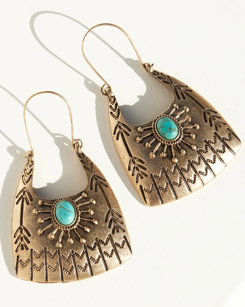 Shyanne Women's Summer Solstice Stamped Statement Earrings