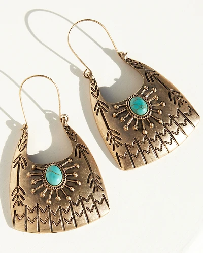 Shyanne Women's Summer Solstice Stamped Statement Earrings