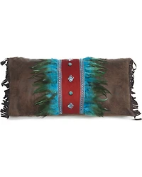 Carstens Turquoise Feather and Diamonds Pillow