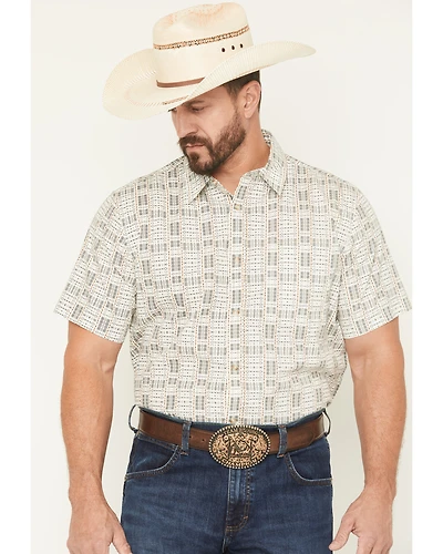 Gibson Trading Co Men's Chicken Scratch Southwestern Print Short Sleeve Button-Down Western Shirt