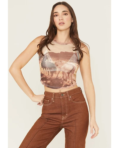 Youth Revolt Women's Screen Print Mesh Tank