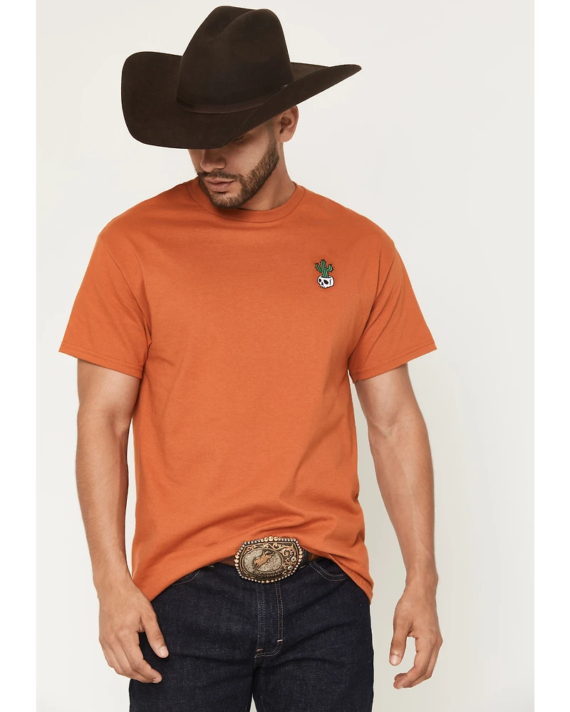 Riot Society Men's Cactus Skull Embroidered Short Sleeve T-Shirt