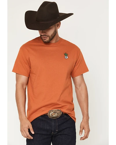 Riot Society Men's Cactus Skull Embroidered Short Sleeve T-Shirt