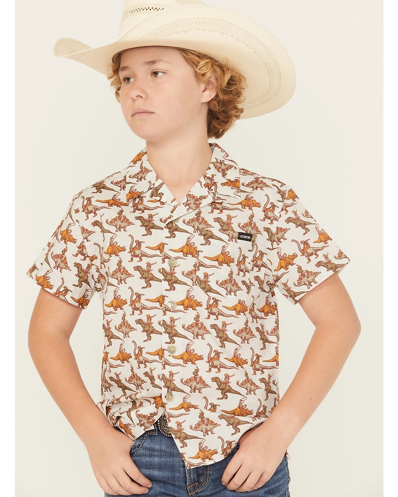 Cinch Boys' Camp Short Sleeve Button-Down Western Shirt