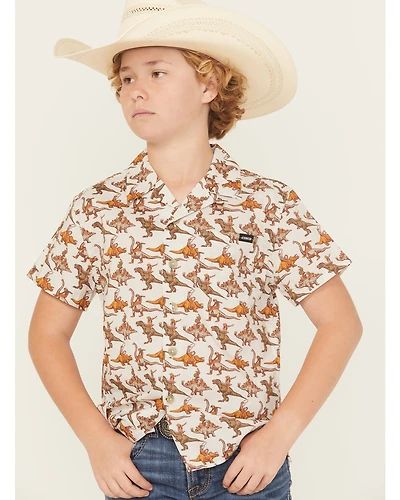 Cinch Boys' Camp Short Sleeve Button-Down Western Shirt