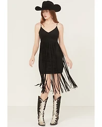 Idyllwind Women's Ramsey Concho Trim Faux Suede Mini Dress