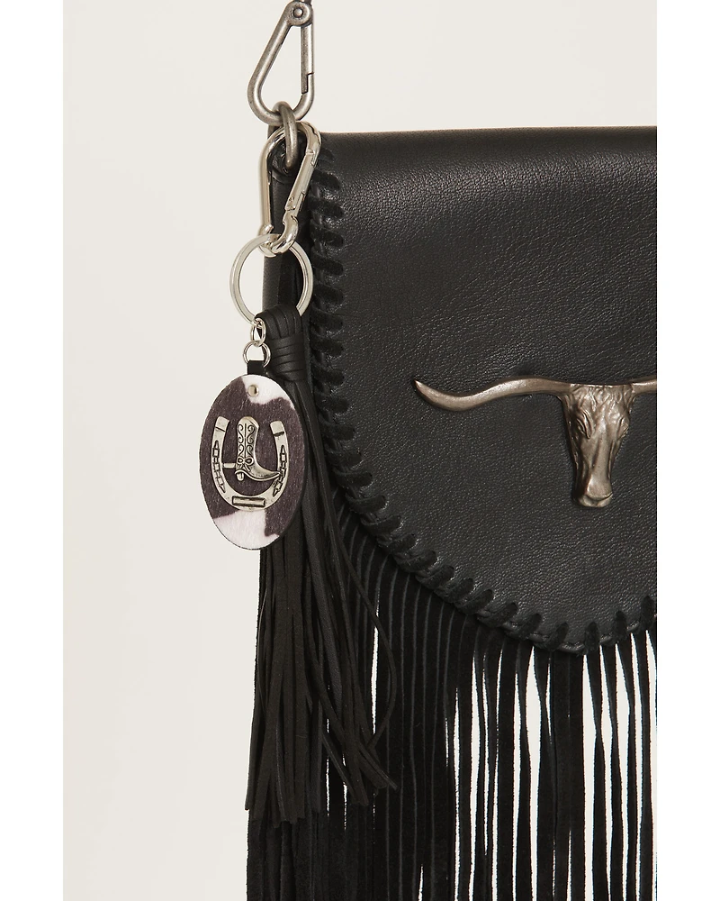 Shyanne Women's Cow Print Horseshoe Bag Charm
