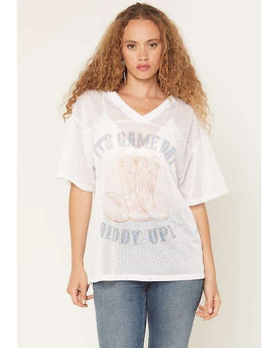 Youth Revolt Women's Game Day Short Sleeve Graphic Jersey Shirt