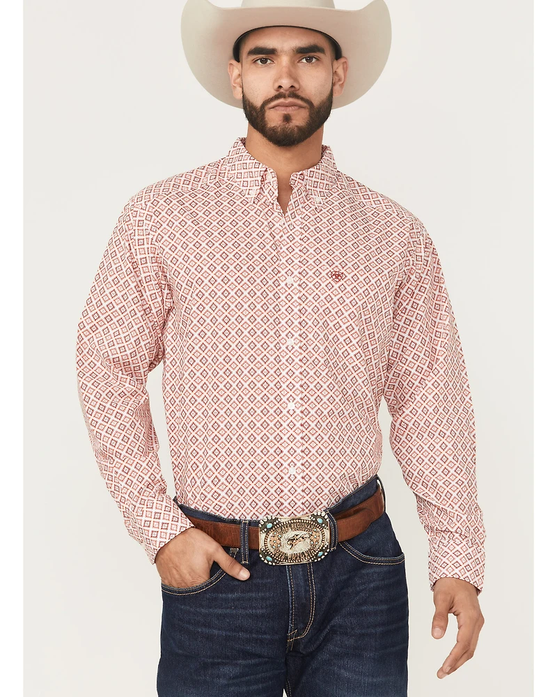 Ariat Men's Saylor Geo Print Long Sleeve Button-Down Western Shirt