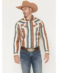 RANK 45® Men's Range Rider Striped Long Sleeve Snap Performance Western Shirt