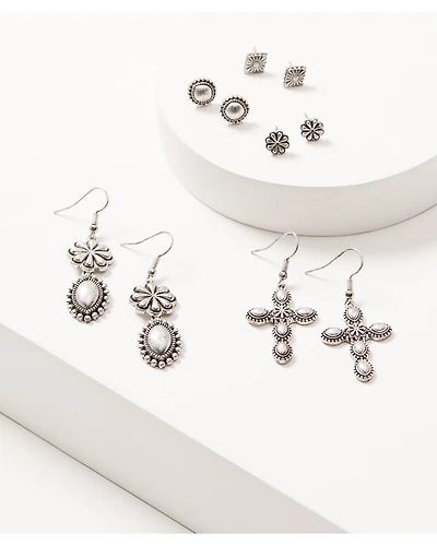 Shyanne Women's Shiloh Ridge Cross Earring Set - 5 Piece